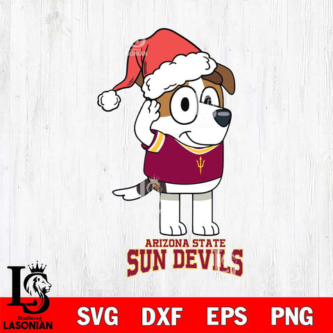 Arizona State Sun Devils Christmas Bluey Jack Sport Cut Files,Bluey Cricut,Christmas Svg , Bluey svg , Digital Download, dxf eps png pdf file