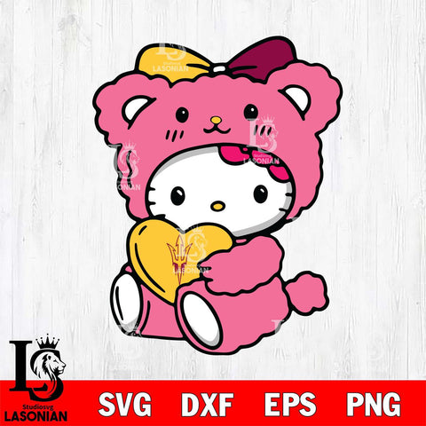 Arizona State Sun Devils Cute Hello Kitty 3 Svg Eps Dxf Png File, Digital Download, Instant Download