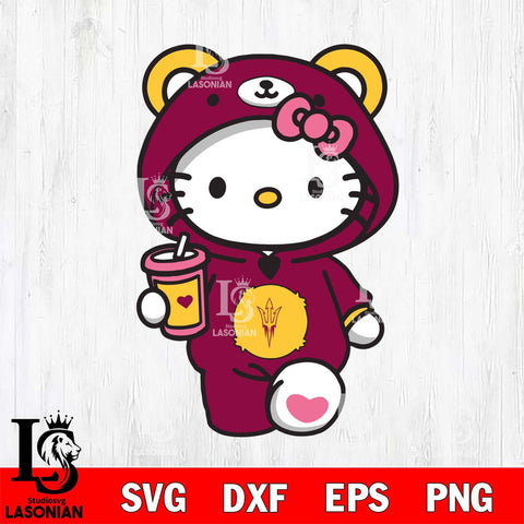 Arizona State Sun Devils Cute Hello Kitty Svg Eps Dxf Png File, Digital Download, Instant Download
