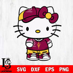 Arizona State Sun Devils Cute Hello Kitty Football 2 Svg Eps Dxf Png File, NCAA svg, Digital Download, Instant Download