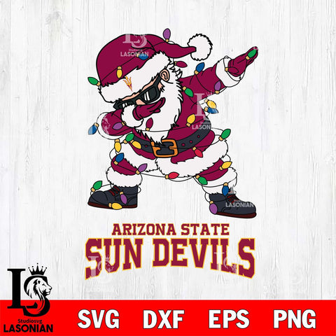 Arizona State Sun Devils Dabbing Santa Claus Ugly Christmas Svg dxf eps png pdf file,NCAA svg,Digital Download,Cricut file