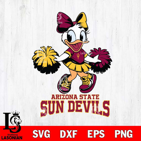Arizona State Sun Devils Daisy Duck Cheerleader Disney, Svg Eps Dxf Png File, Digital Download