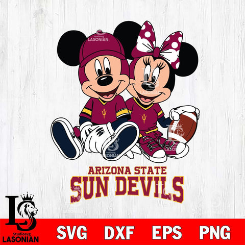 Arizona State Sun Devils Disney Mickey And Minnie Football Svg Eps Dxf Png File, NCAA svg , Digital Download , Instant Download, Cricut File