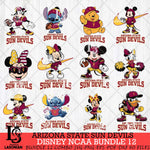 Arizona State Sun Devils Disney NCAA Bundle Svg PNG 12 Svg Eps Dxf Png File, Digital Download