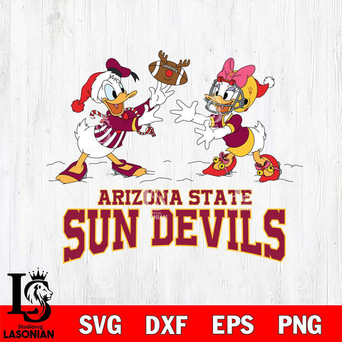 Arizona State Sun Devils Donald Duck & Daisy Duck Football Cricut,Christmas SVG DXF EPS PNG FILE, NCAA Digital Download,Instant Download, Silhouette