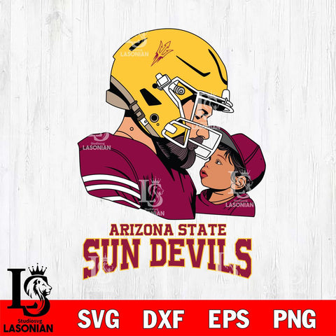 Arizona State Sun Devils Father And Child Rugby SVG DXF EPS PNG FILE,NCAA SVG, Father day Digital Download,Instant Download, Silhouette