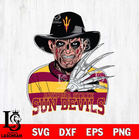 Arizona State Sun Devils Freddy Krueger Horror Halloween Svg Eps Dxf Png File, NCAA svg, Digital Download, Instant Download