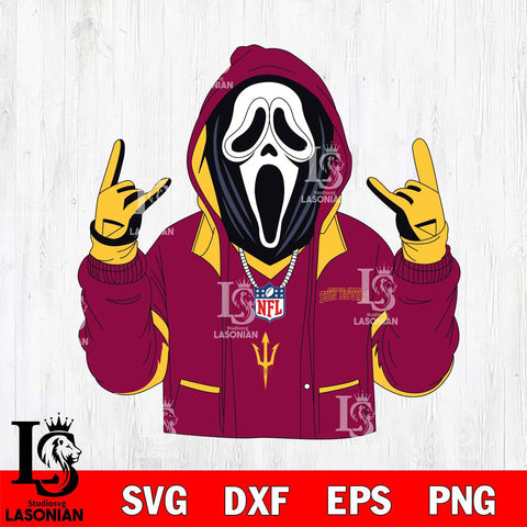 Arizona State Sun Devils Ghostface Scream Football Halloween Svg Eps Dxf Png File, NCAA svg, Digital Download, Instant Download