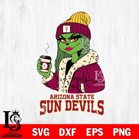 Arizona State Sun Devils Girls Grinch Bougie Svg Eps Dxf Png File, Digital Download, Instant Download