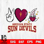 Arizona State Sun Devils Gnomes Peace & Love Svg Eps Dxf Png File, Digital Download, Instant Download