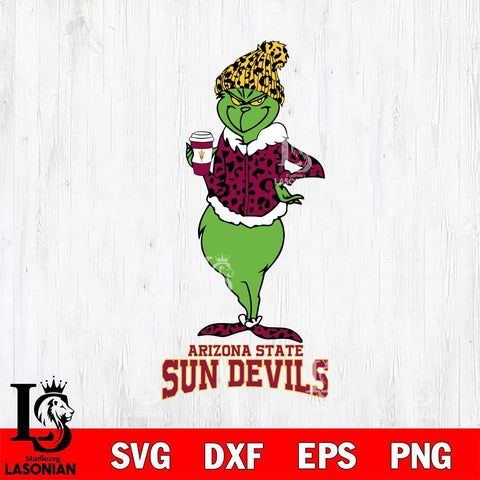 Arizona State Sun Devils Grinch Leopard Coffee Svg Eps Dxf Png File, Digital Download, Instant Download