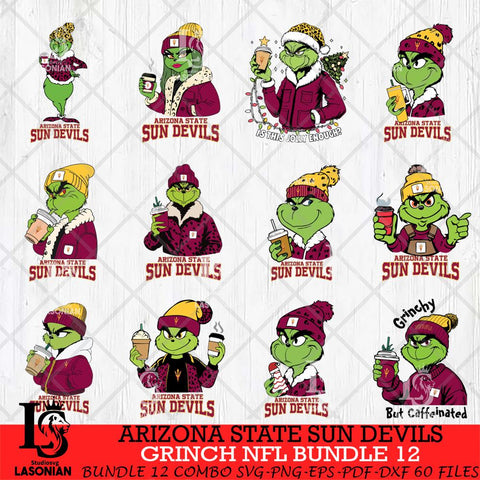 Arizona State Sun Devils Grinch NCAA Bundle 12 SVG Eps Dxf Png File, Digital Download, Instant Download