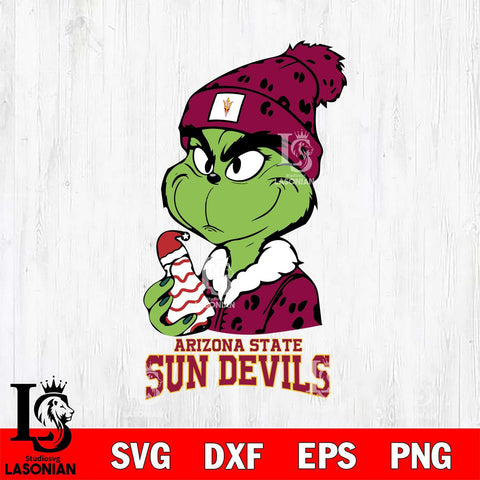 Arizona State Sun Devils Grinch Tree Cake Svg Eps Dxf Png File, Digital Download, Instant Download