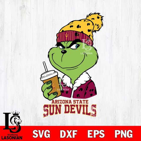 Arizona State Sun Devils Grinch hat Svg Eps Dxf Png File, Digital Download, Instant Download