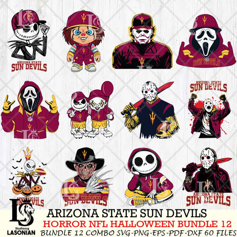 Arizona State Sun Devils Halloween Bundle 12 SVG Svg Eps Dxf Png File, NCAA bundle svg, Digital Download, Instant Download