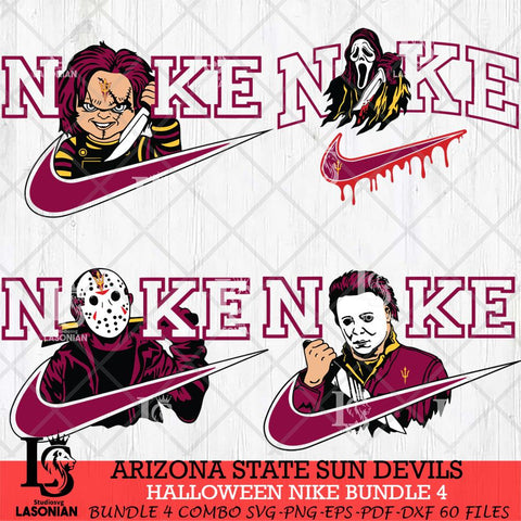 Arizona State Sun Devils Halloween Nike NCAA Bundle 4 Svg Eps Dxf Png File, Digital Download, Instant Download