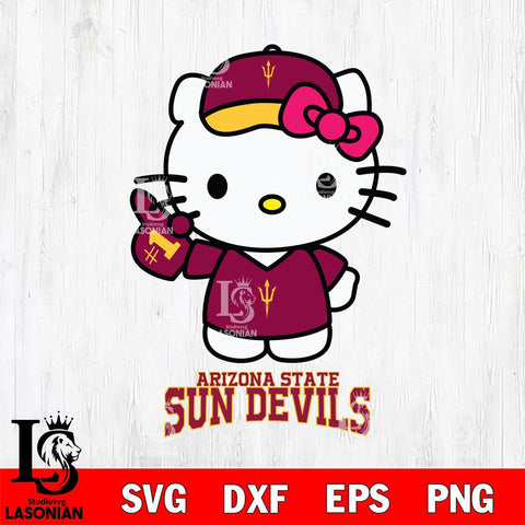 Arizona State Sun Devils Hello Kitty Best Fan Svg Eps Dxf Png File, Digital Download, Instant Download