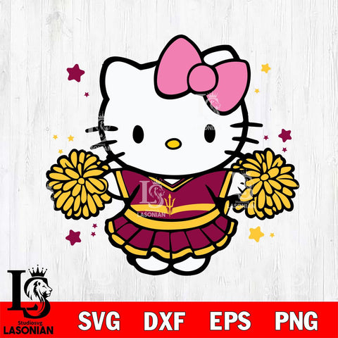 Arizona State Sun Devils Hello Kitty Cheerleader 10 Svg Eps Dxf Png File, Digital Download, Instant Download