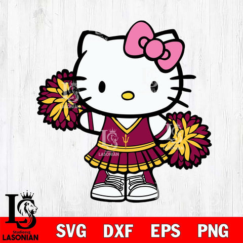 Arizona State Sun Devils Hello Kitty Cheerleader 11 Svg Eps Dxf Png File, Digital Download, Instant Download