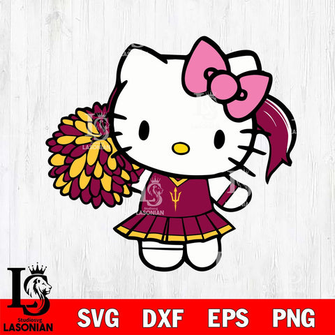 Arizona State Sun Devils Hello Kitty Cheerleader 12 Svg Eps Dxf Png File, Digital Download, Instant Download