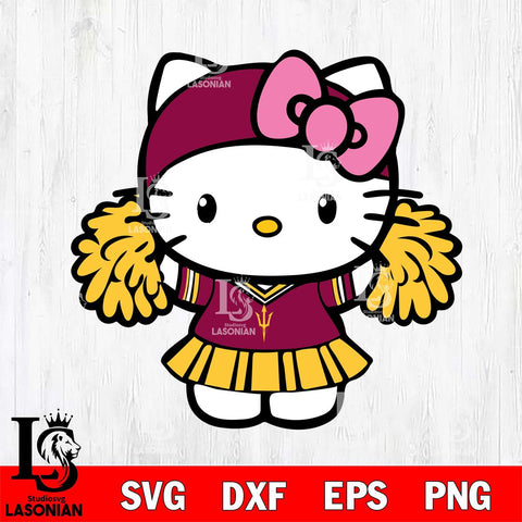 Arizona State Sun Devils Hello Kitty Cheerleader 5 Svg Eps Dxf Png File, Digital Download, Instant Download