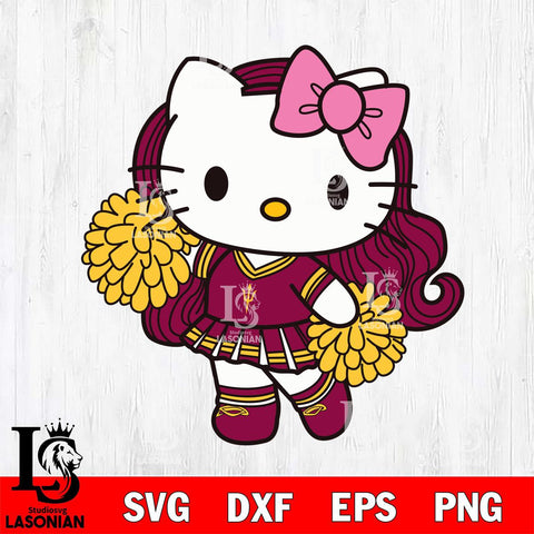Arizona State Sun Devils Hello Kitty Cheerleader 7 Svg Eps Dxf Png File, Digital Download, Instant Download