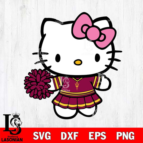 Arizona State Sun Devils Hello Kitty Cheerleader 8 Svg Eps Dxf Png File, Digital Download, Instant Download