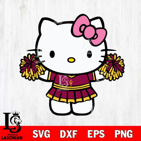 Arizona State Sun Devils Hello Kitty Cheerleader 9 Svg Eps Dxf Png File, Digital Download, Instant Download