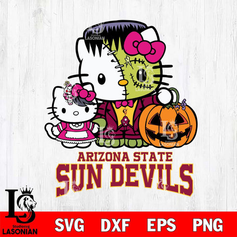 Arizona State Sun Devils Hello Kitty Horror 10 Svg Eps Dxf Png File, Digital Download