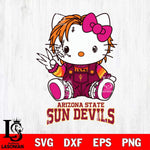 Arizona State Sun Devils Hello Kitty Horror Svg Eps Dxf Png File, Digital Download