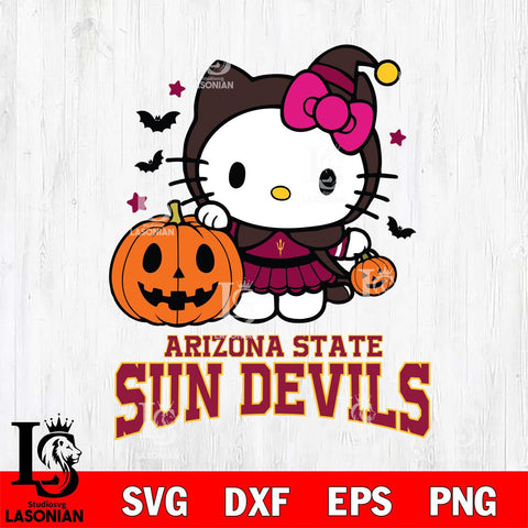 Arizona State Sun Devils Hello Kitty Horror 1 Svg Eps Dxf Png File, Digital Download