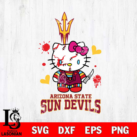 Arizona State Sun Devils Hello Kitty Horror 2 Svg Eps Dxf Png File, Digital Download