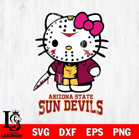 Arizona State Sun Devils Hello Kitty Horror 3 Svg Eps Dxf Png File, Digital Download