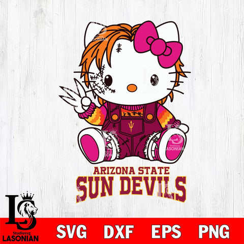 Arizona State Sun Devils Hello Kitty Horror Svg Eps Dxf Png File, Digital Download