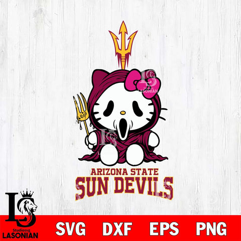 Arizona State Sun Devils Hello Kitty Horror 4 Svg Eps Dxf Png File, Digital Download