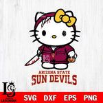 Arizona State Sun Devils Hello Kitty Horror 5 Svg Eps Dxf Png File, Digital Download