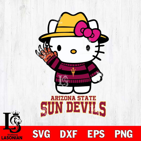 Arizona State Sun Devils Hello Kitty Horror 6 Svg Eps Dxf Png File, Digital Download