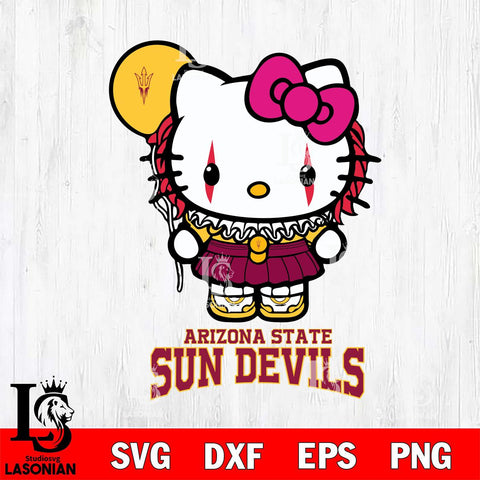 Arizona State Sun Devils Hello Kitty Horror 7 Svg Eps Dxf Png File, Digital Download
