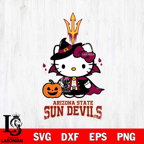 Arizona State Sun Devils Hello Kitty Horror 9 Svg Eps Dxf Png File, Digital Download
