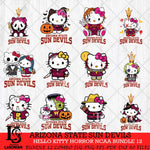 Arizona State Sun Devils Hello Kitty Horror NCAA Bundle 12 SVG Svg Eps Dxf Png File, Digital Download