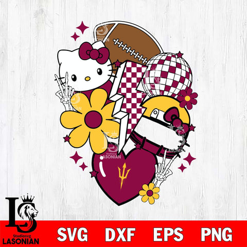 Arizona State Sun Devils Hello Kitty NCAA 2 Svg Eps Dxf Png File, Digital Download, Instant Download
