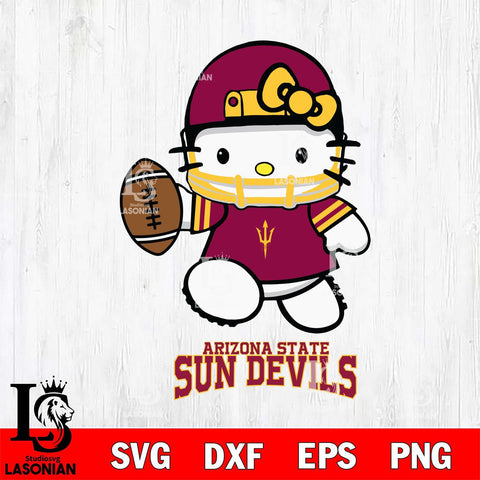 Arizona State Sun Devils Hello Kitty NCAA 4 Svg Eps Dxf Png File, Digital Download, Instant Download