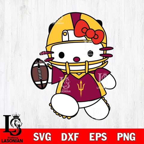 Arizona State Sun Devils Hello Kitty sport 11 Svg Eps Dxf Png File, NCAA svg, Digital Download, Instant Download