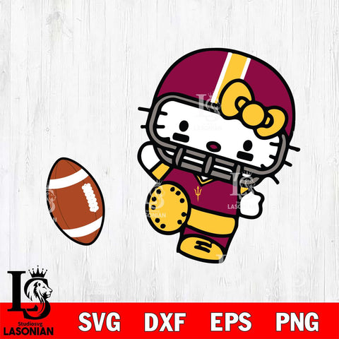 Arizona State Sun Devils Hello Kitty sport 12 Svg Eps Dxf Png File, NCAA svg, Digital Download, Instant Download