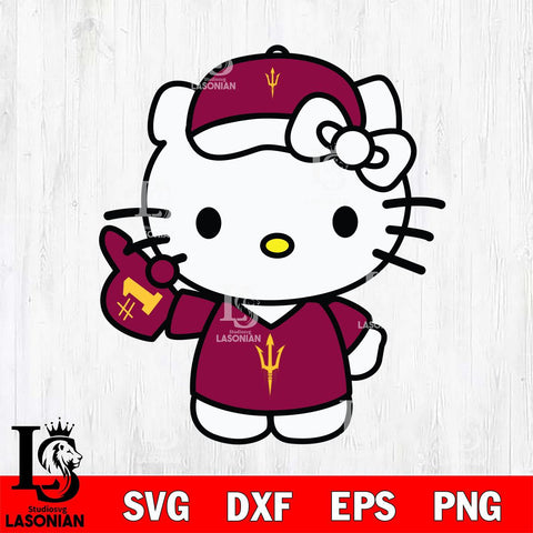 Arizona State Sun Devils Hello Kitty sport 5 Svg Eps Dxf Png File, NCAA svg, Digital Download, Instant Download