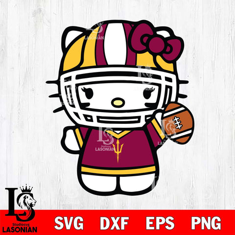 Arizona State Sun Devils Hello Kitty sport 9 Svg Eps Dxf Png File, NCAA svg, Digital Download, Instant Download