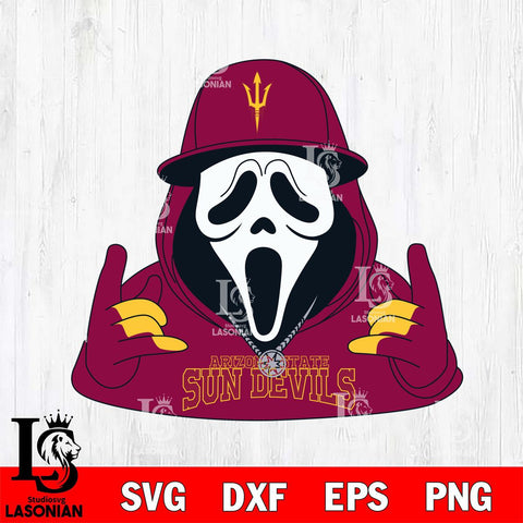 Arizona State Sun Devils Horror Character Ghostface Sport Svg Eps Dxf Png File, NCAA svg, Digital Download, Instant Download