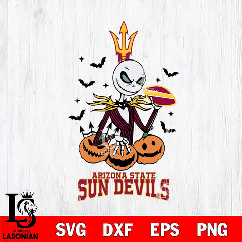Arizona State Sun Devils Jack Skellington 2 halloween Svg Eps Dxf Png File, NCAA svg, Digital Download, Instant Download