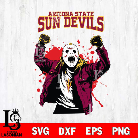 Arizona State Sun Devils Jason Voorhees Horror Halloween 3 Svg Eps Dxf Png File, NCAA svg, Digital Download, Instant Download