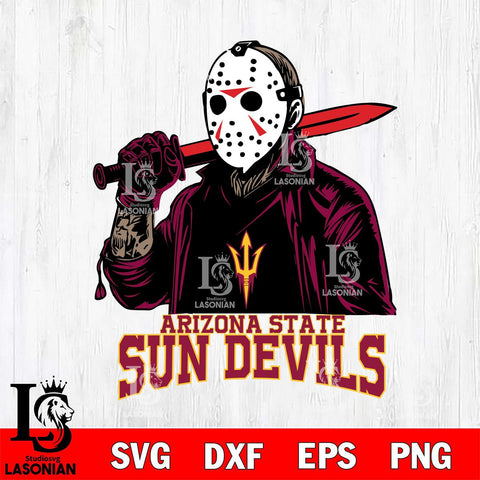 Arizona State Sun Devils Jason Voorhees Horror Halloween Svg Eps Dxf Png File, NCAA svg, Digital Download, Instant Download